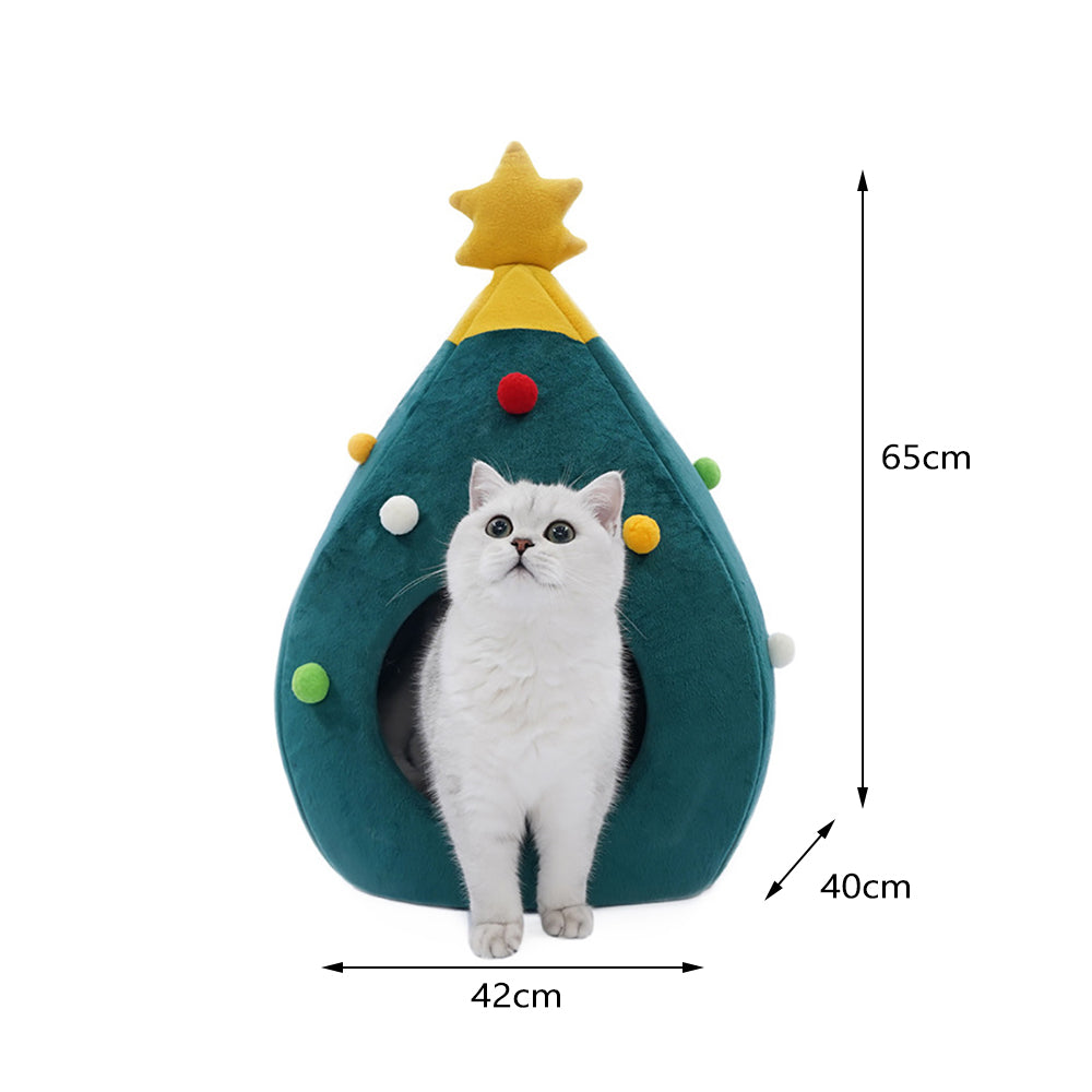 New Christmas Tree Felt Cat Bed