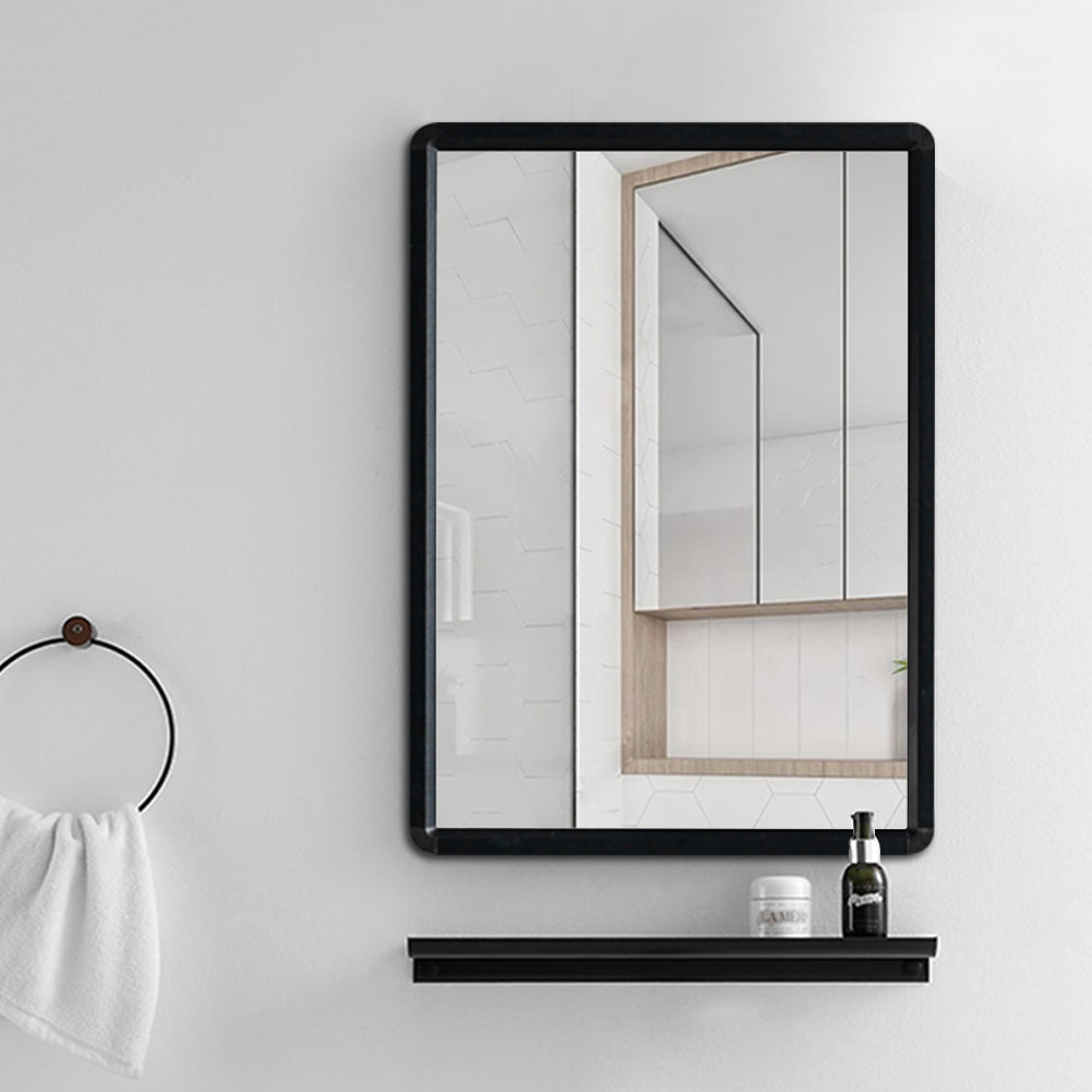 New 40x60cm Black Rectangular Wall Mounted Bathroom Mirror