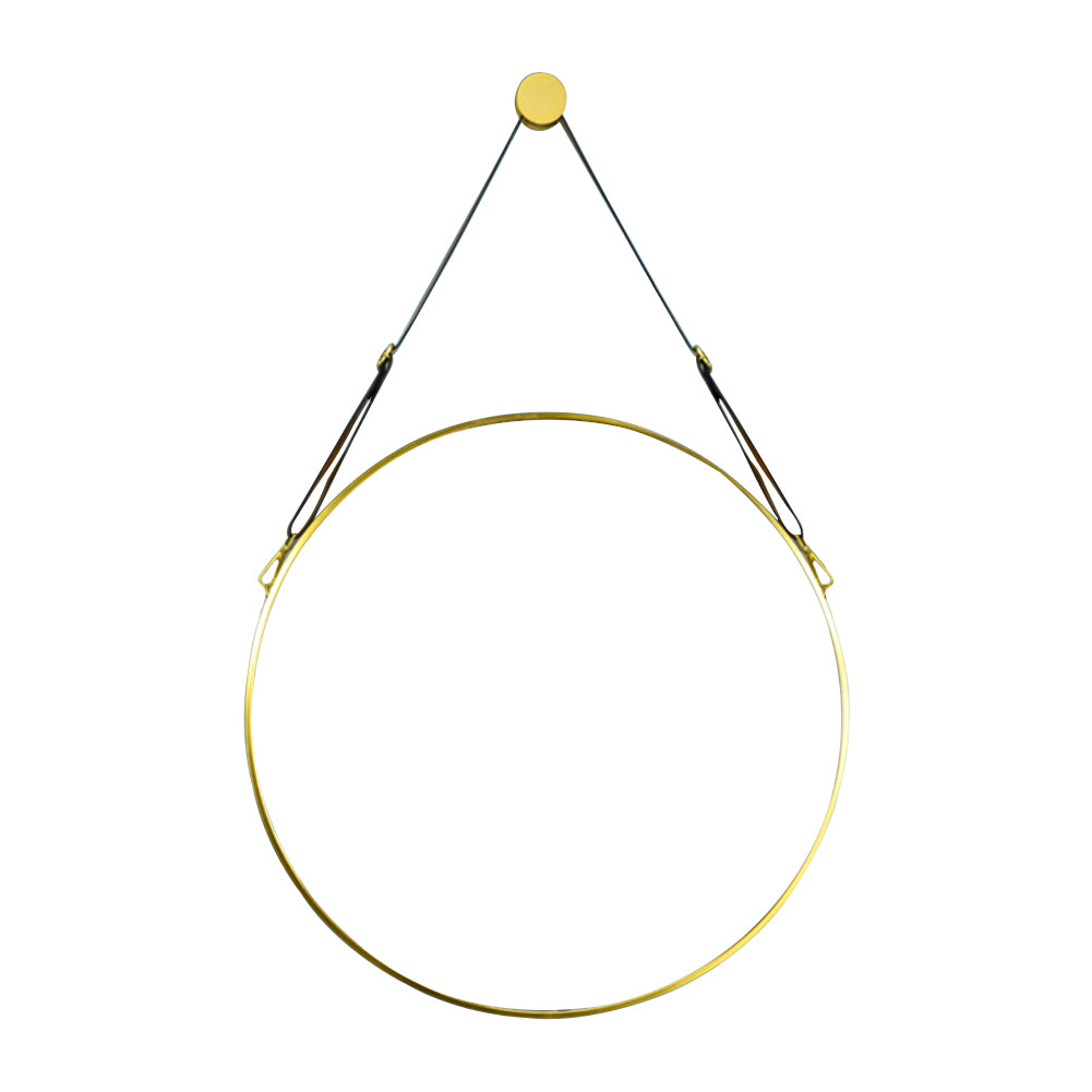 New Nordic Simple Wall Mounted Round Hanging Mirror Golden Frame
