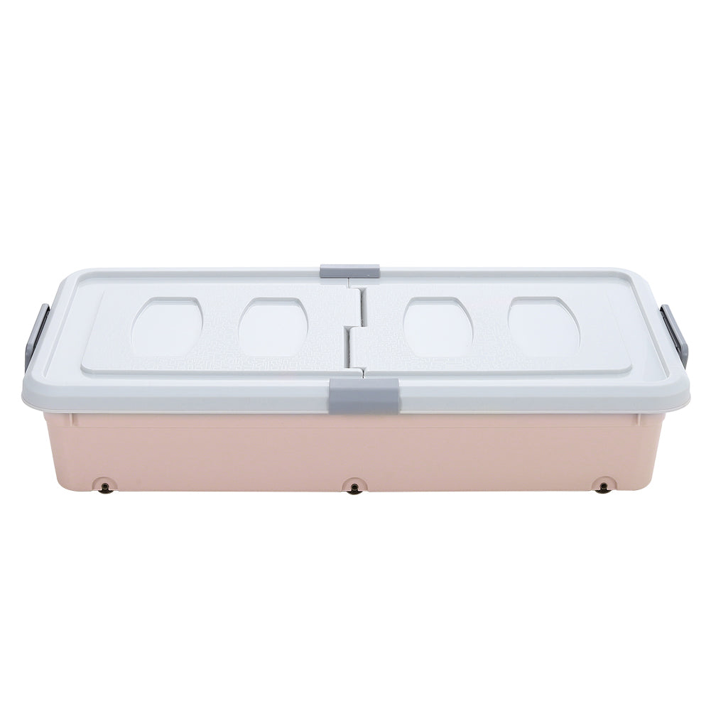 New 33L Pink Under Bed Storage Box With Wheels 16cm H