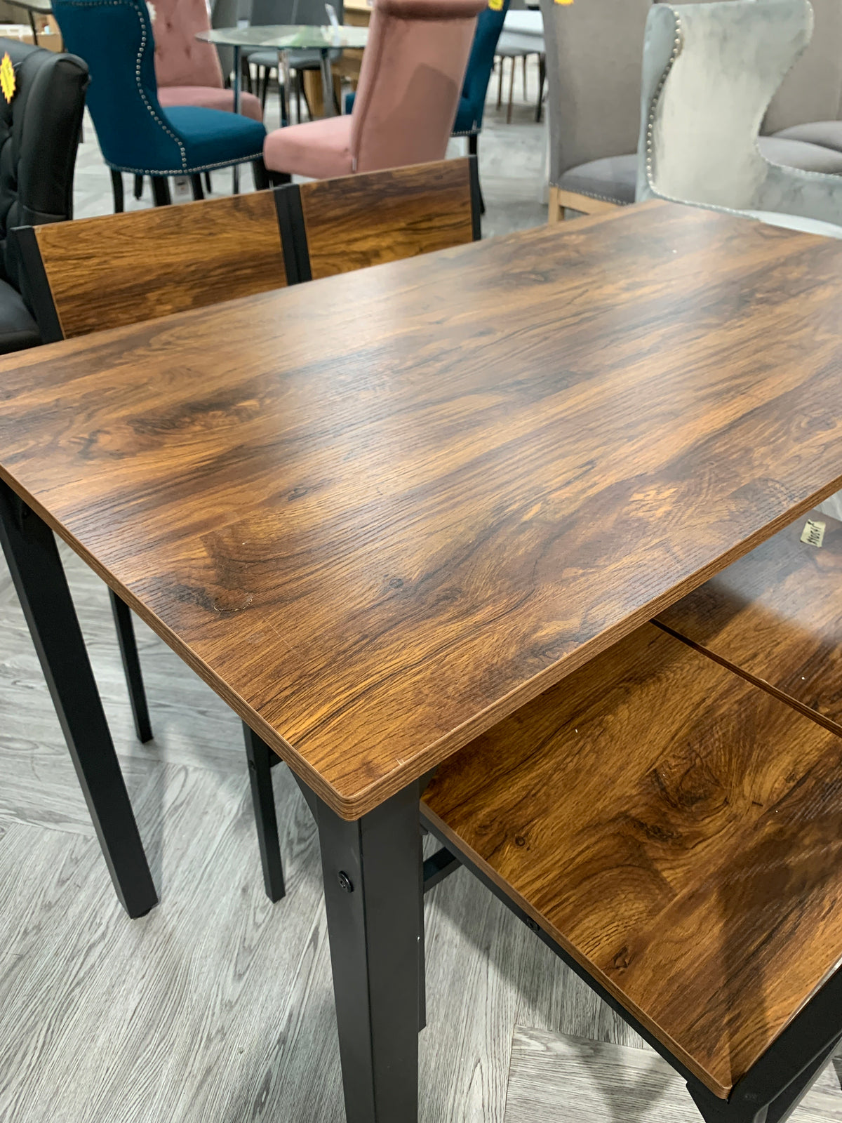 Vintage Dining Table with Four Chairs