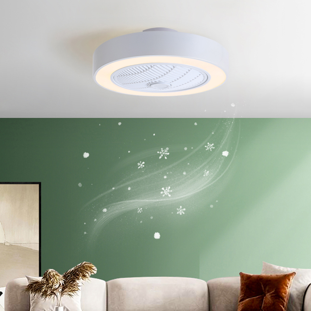 Round 55cm Dia Dimmable Acrylic LED Ceiling Light Fan with Remote Control