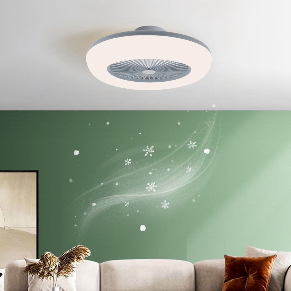 Round 55cm Dia Acrylic LED Ceiling Light Fan with Remote Control