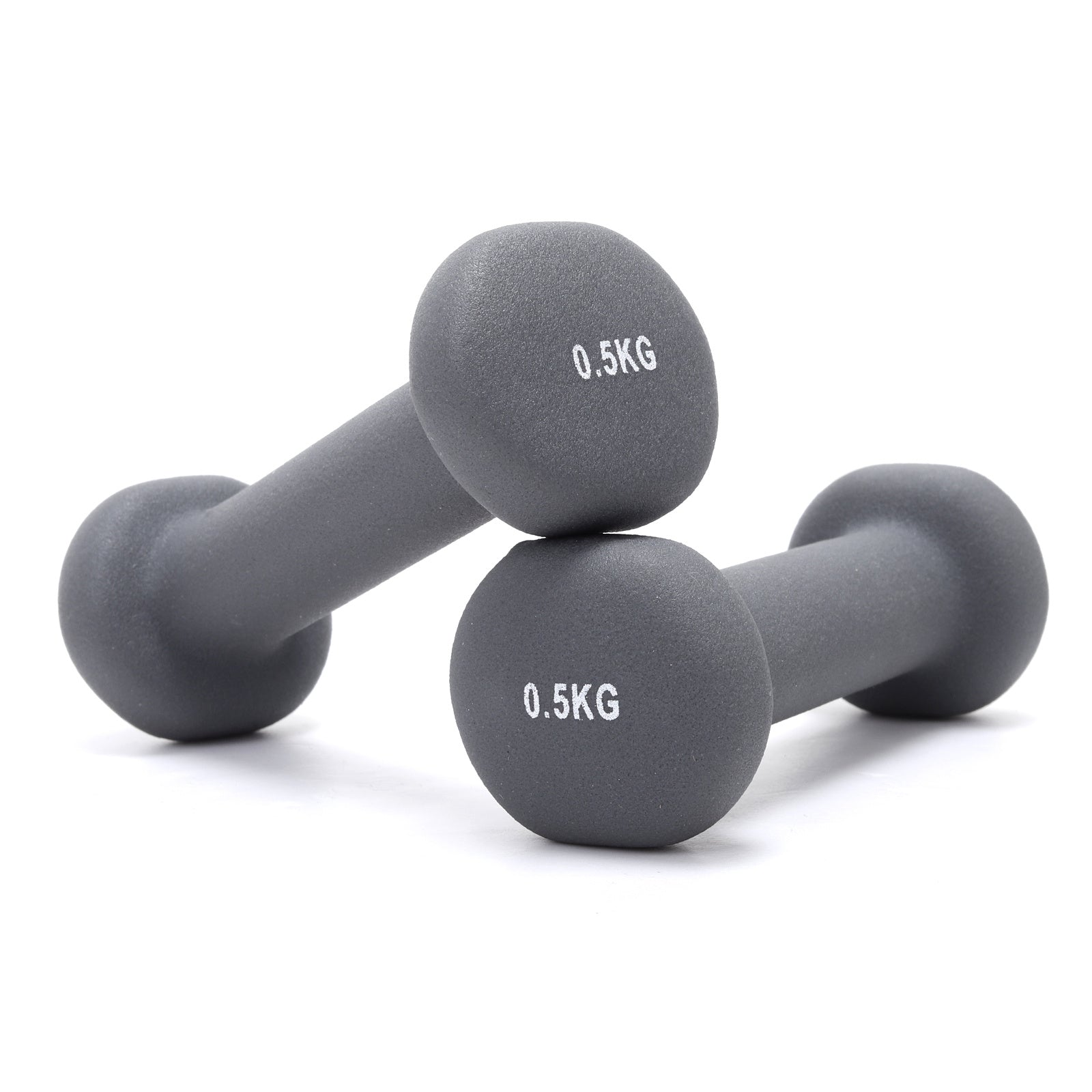 New Set of 2 Small Dumbbells Grey 0.5 KG