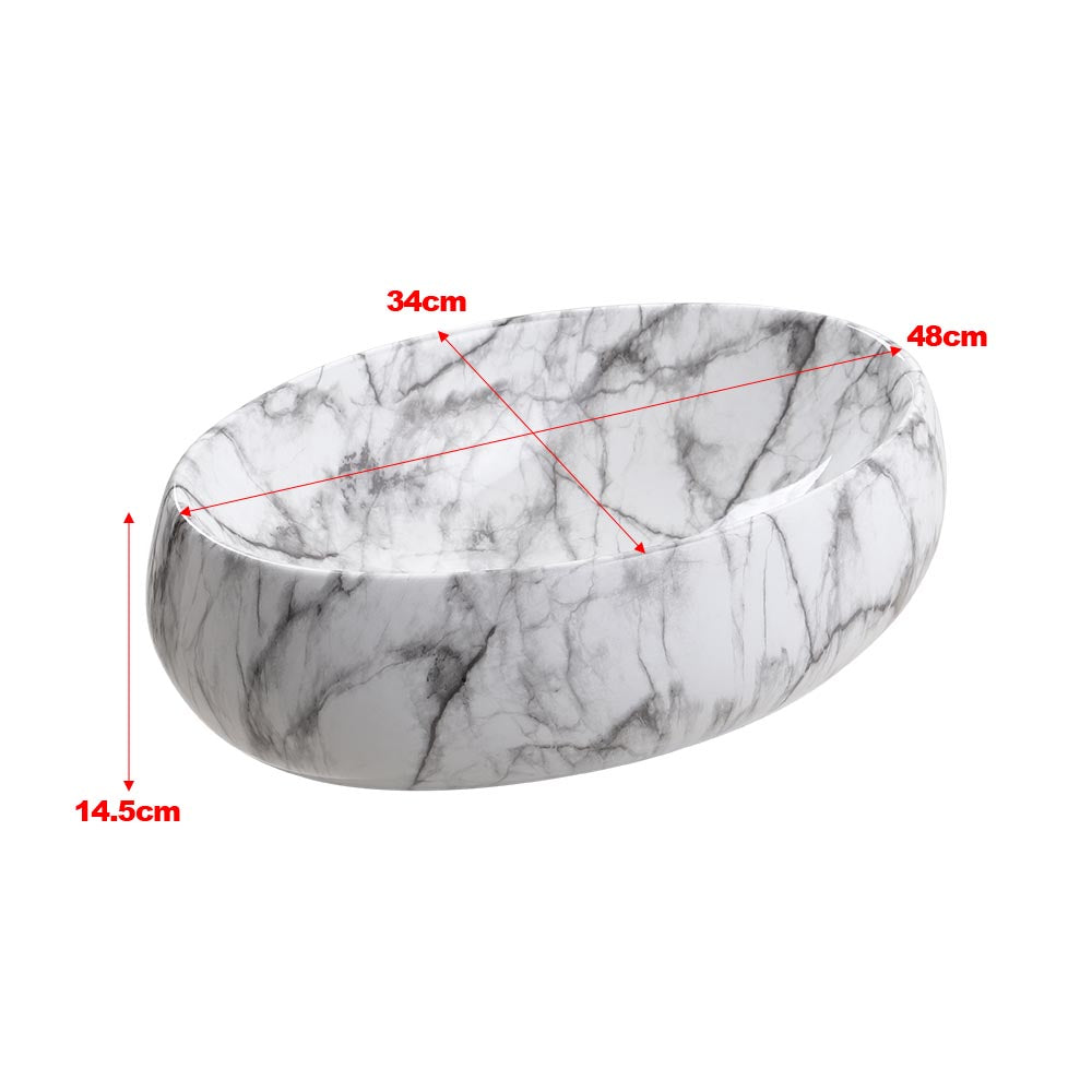 Modern Oval Marble Bathroom Vessel Sink Marble