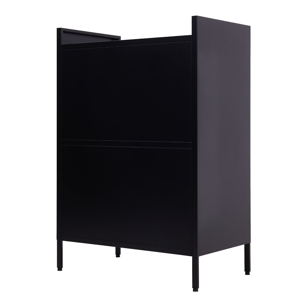 New Black Steel File Cabinet with Transparent Flip Up Door