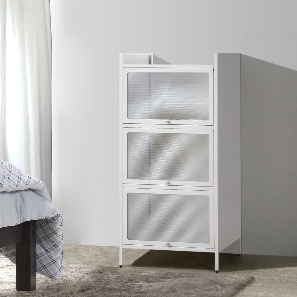 New Vertical File Cabinet For Home Office Storage Cabinet with 3 Shelves White