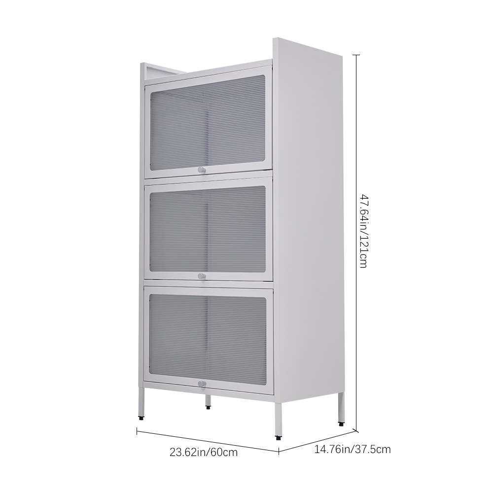 New Vertical File Cabinet For Home Office Storage Cabinet with 3 Shelves White