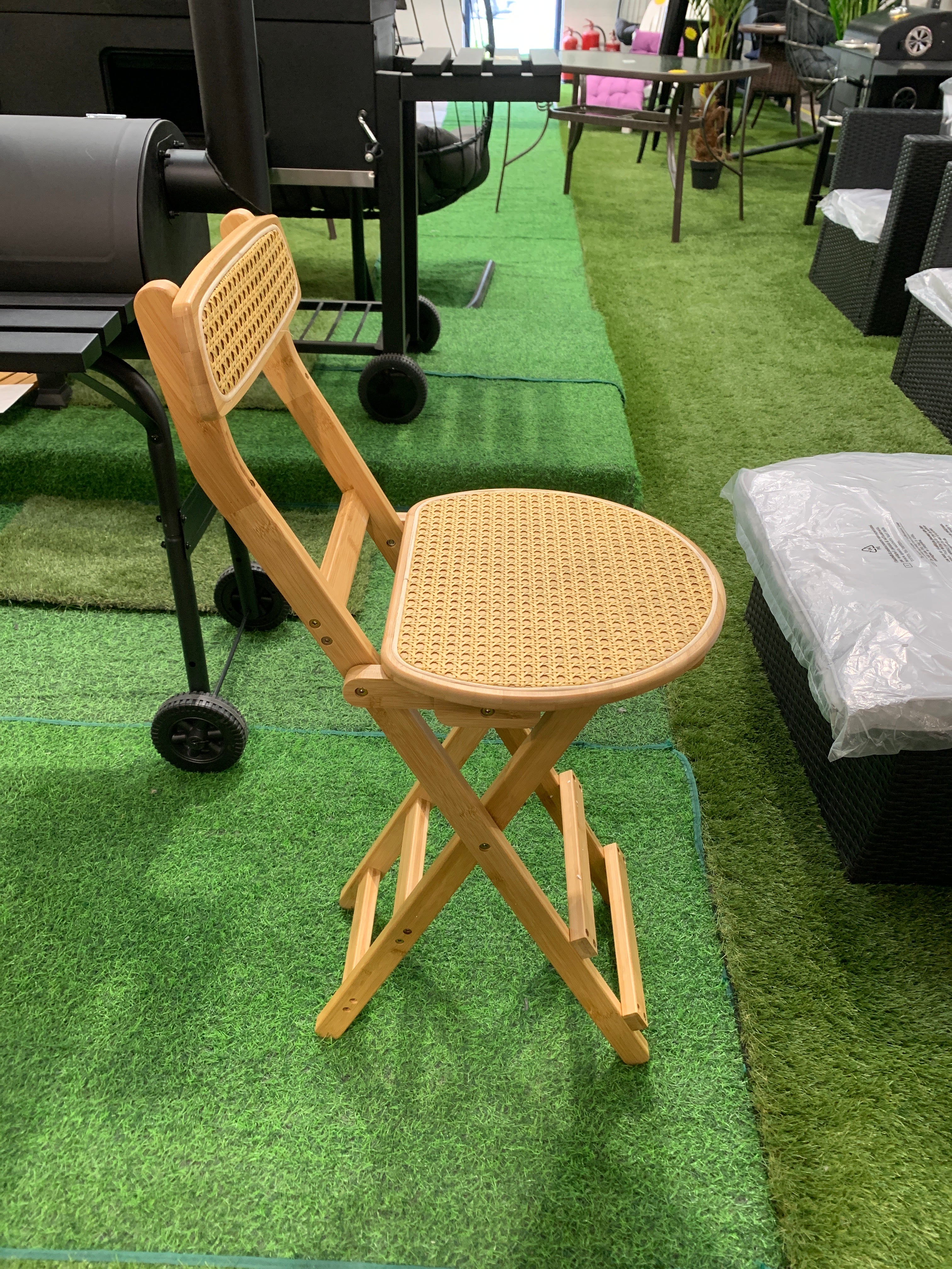 Folding Dining Chair Bamboo Rattan