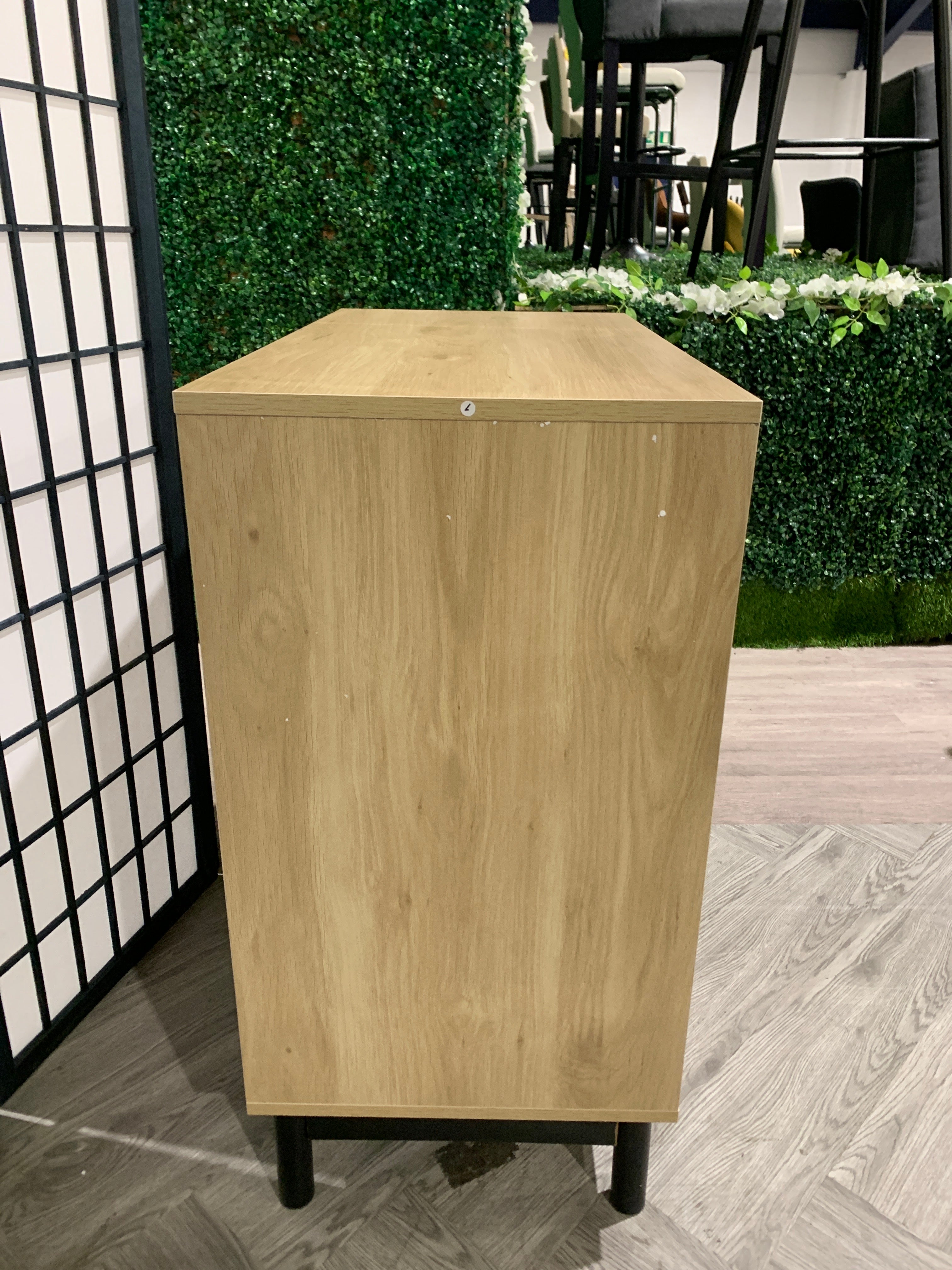 Rustic Wooden Sideboard with Woven Doors Natural Colour