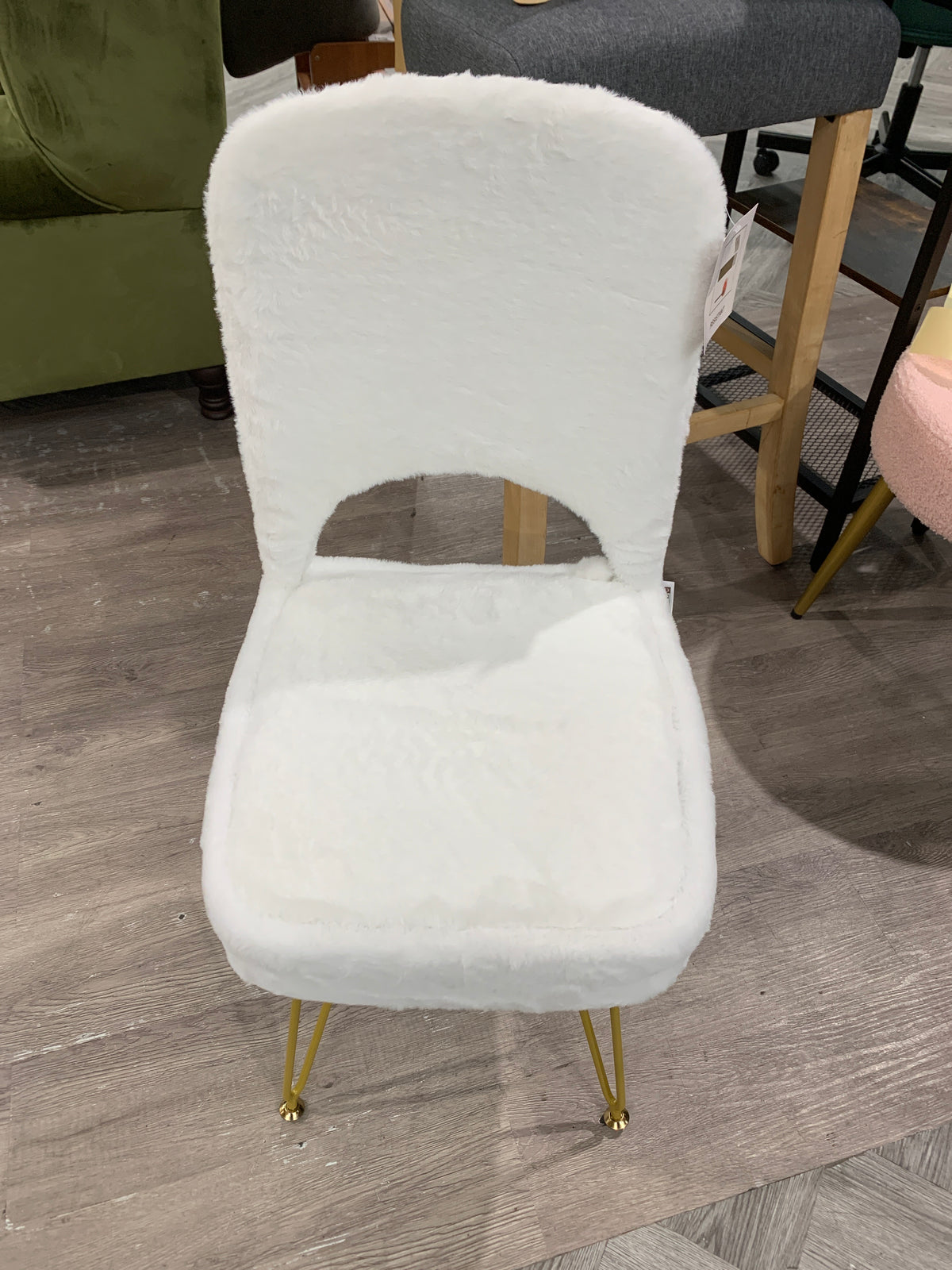 Foldable High Back Stool with Storage White