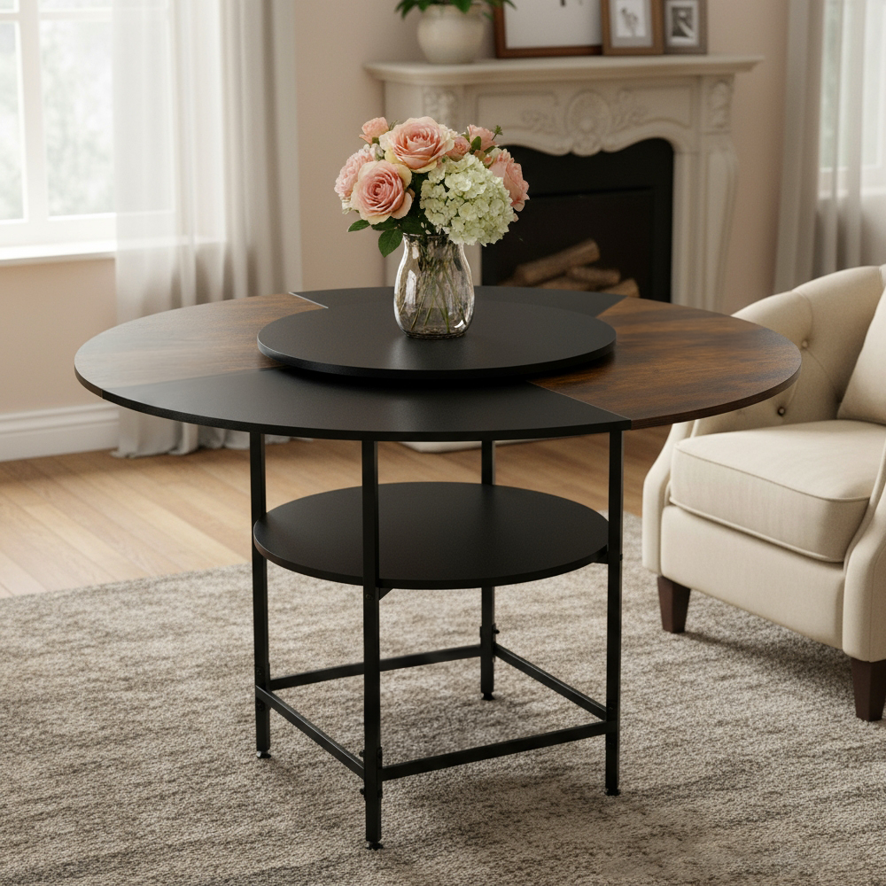 New Round Dining Table with Lazy Susan