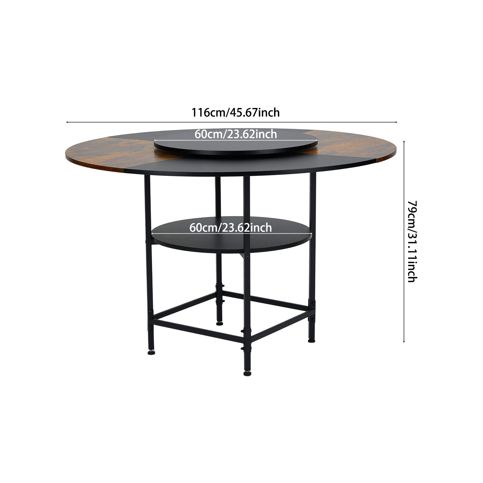 New Round Dining Table with Lazy Susan
