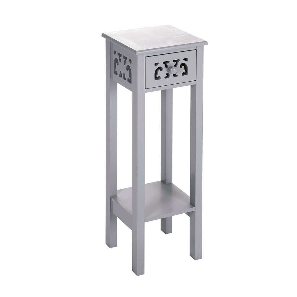 New French Style Small Slim Accent Side Table Wooden Plant Stand with Drawer