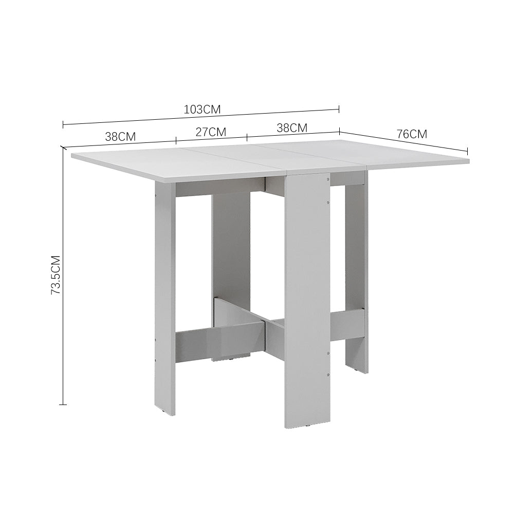 Modern Drop Leaf Folding Dining Table White