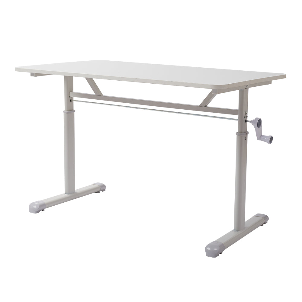 New Manual Height Adjustable Office Desk White