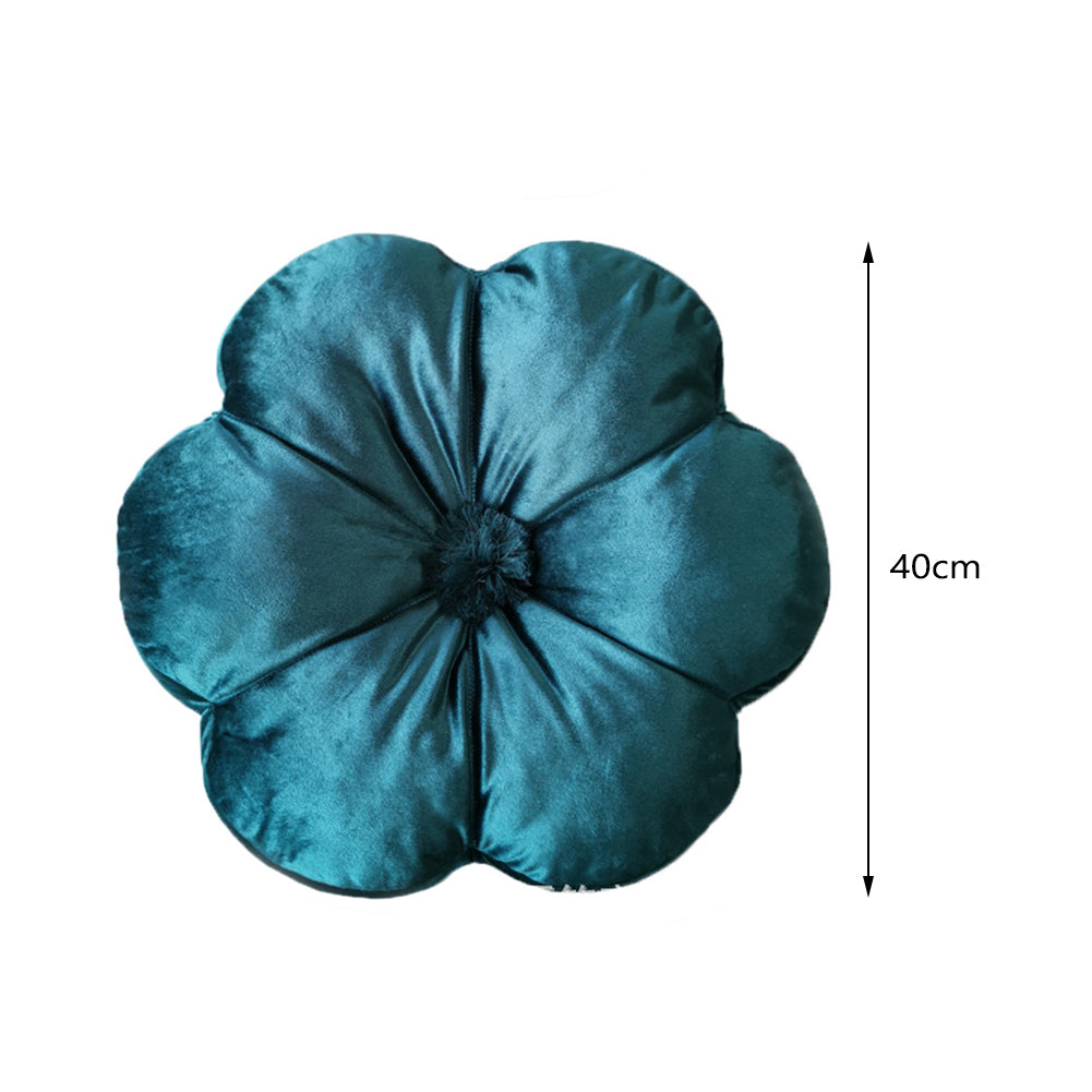 New Flower Velvet Lumbar Pillow Cushion Green