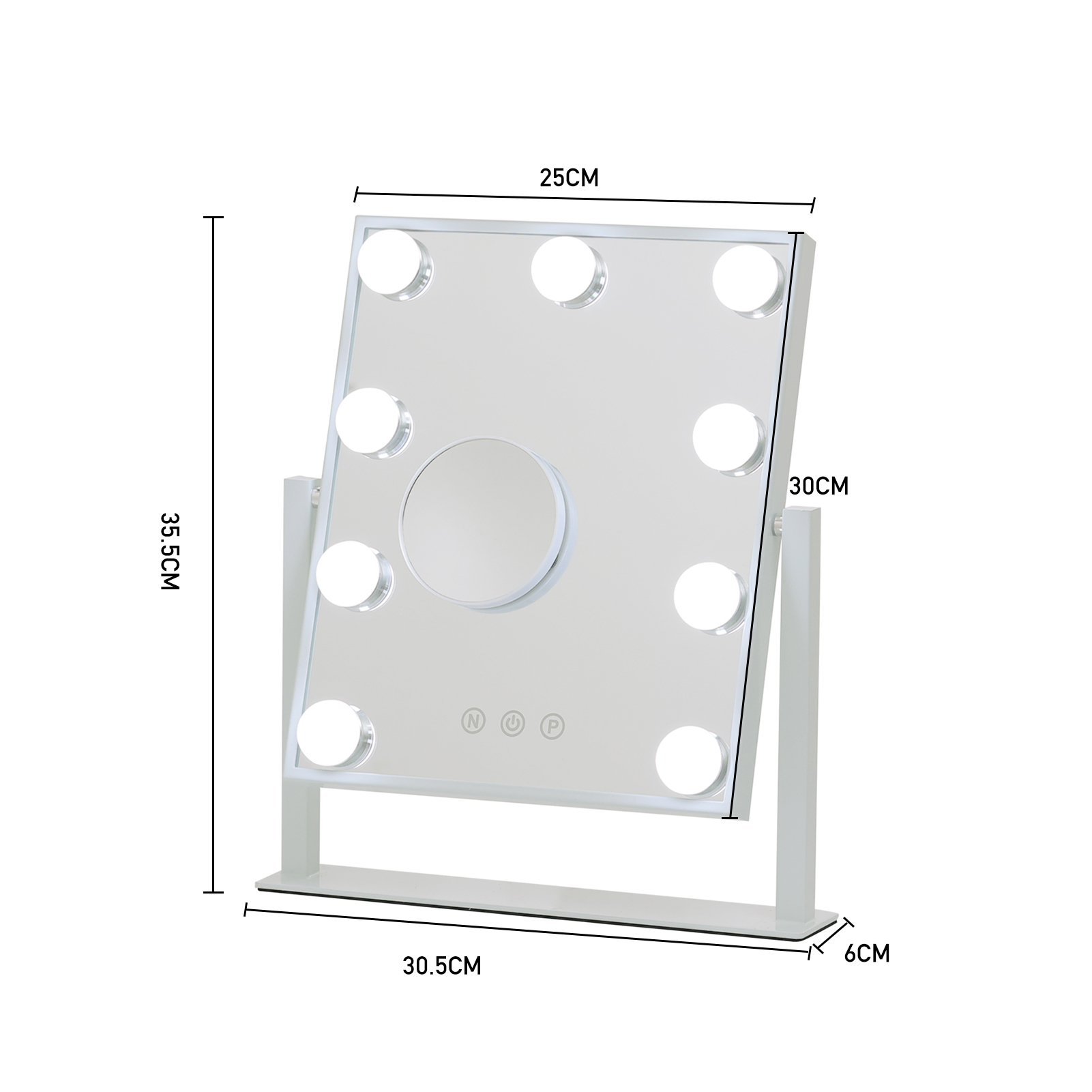 New Small Tabletop LED Mirror with 3 Settings