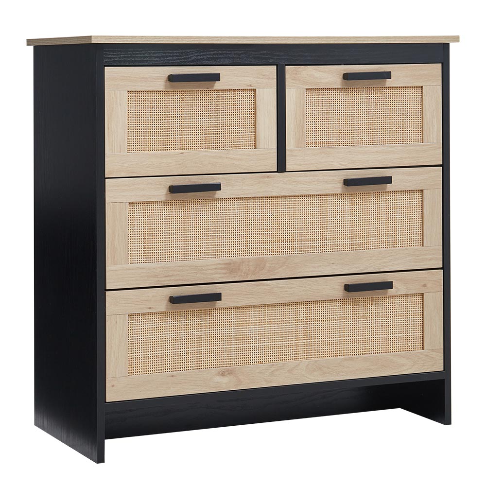 New Wooden Storage Cabinet with Rattan Drawer Console Table