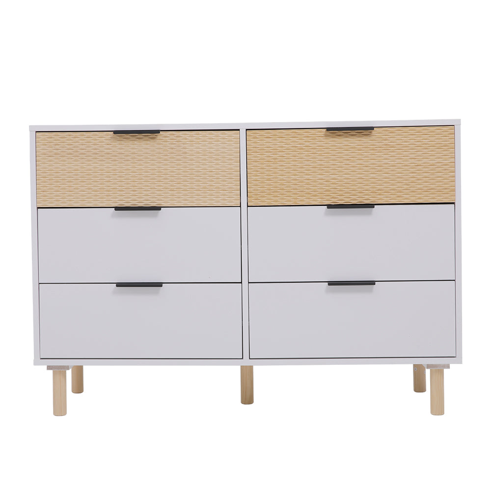 6 Drawer Wooden Storage Cabinet White