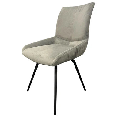 Set of 2 Siena Velvet Upholstered Dining Chairs Dark Grey
