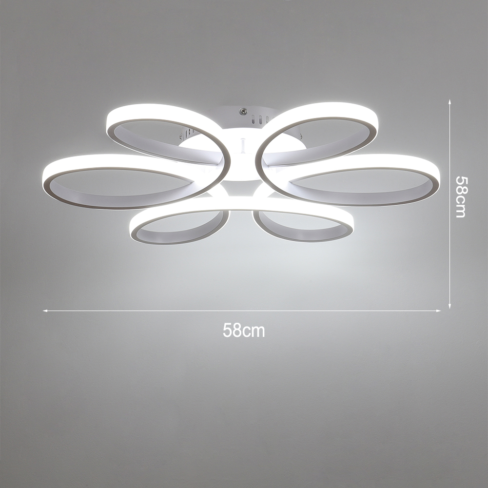 White Acrylic Petal LED Semi Ceiling Light Cool White Non-Dimmable