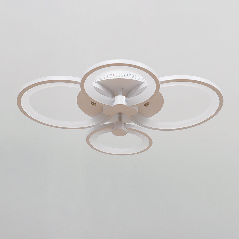 Modern Circular LED Semi Flush Ceiling Light Cool White Non-Dimmable