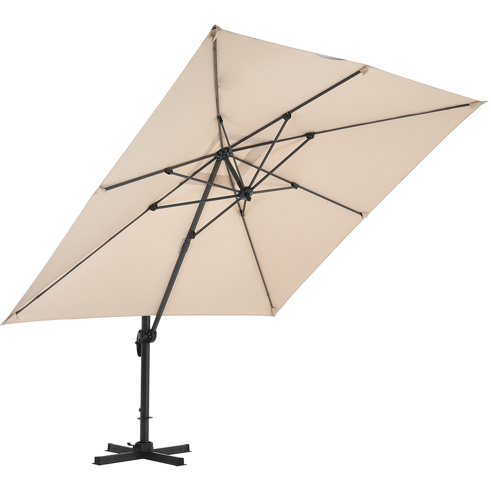 New 3M x 3M Large Square Canopy Rotating Outdoor Cantilever Parasol