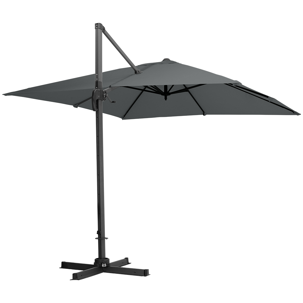 New 3M x 3M Large Square Canopy Rotating Outdoor Cantilever Parasol