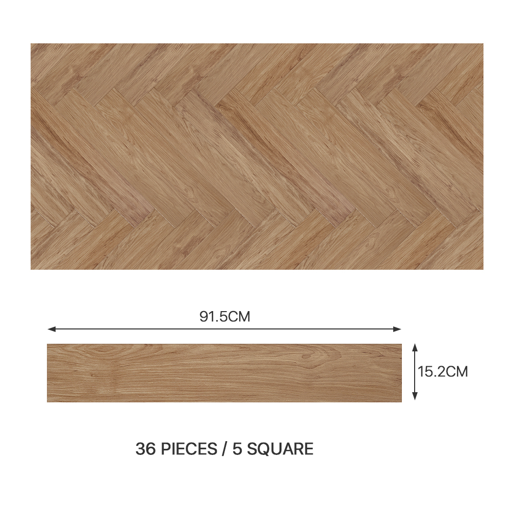 New 36 Pcs PVC Wooden Self-adhesive Laminate Flooring Planks Brown