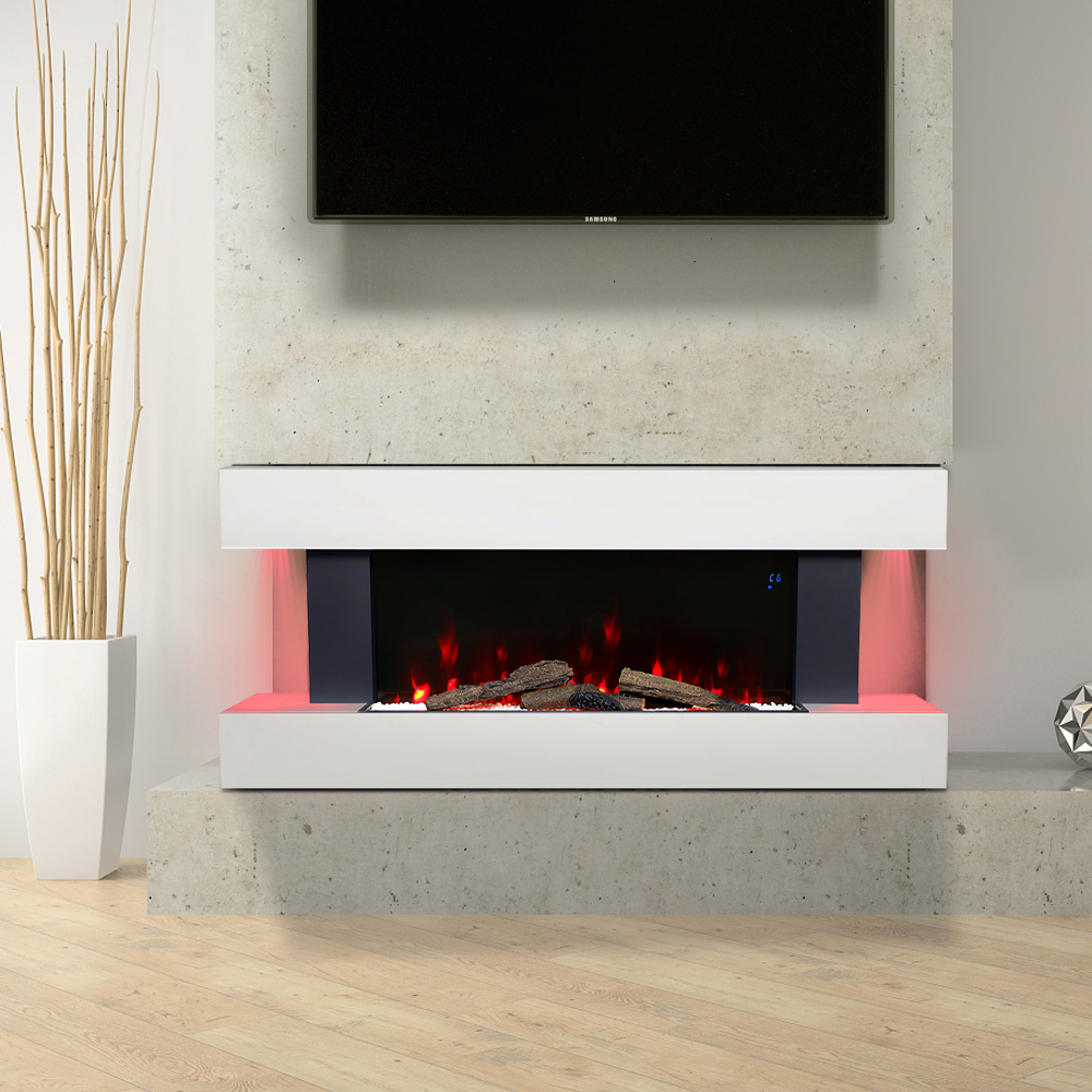 Contemporary Wall Mounted/Freestanding Fireplace Mantel for Living Room