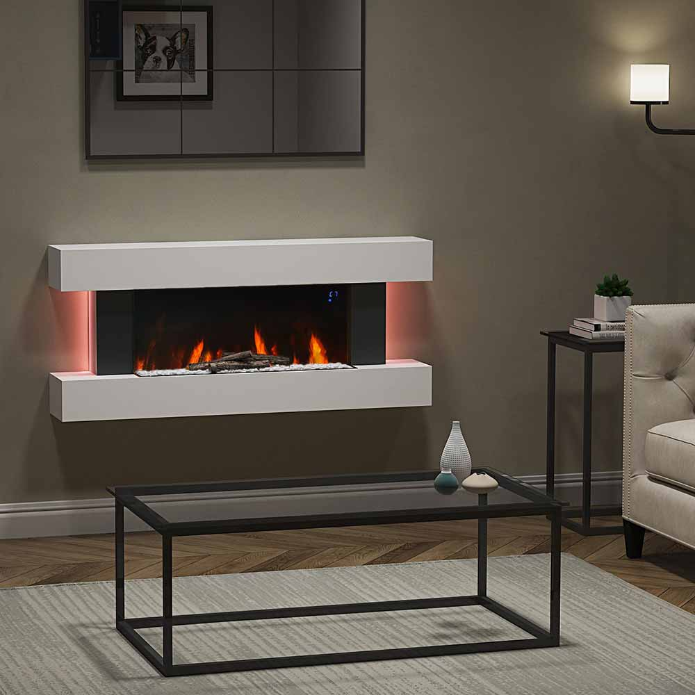 Contemporary Wall Mounted/Freestanding Fireplace Mantel for Living Room