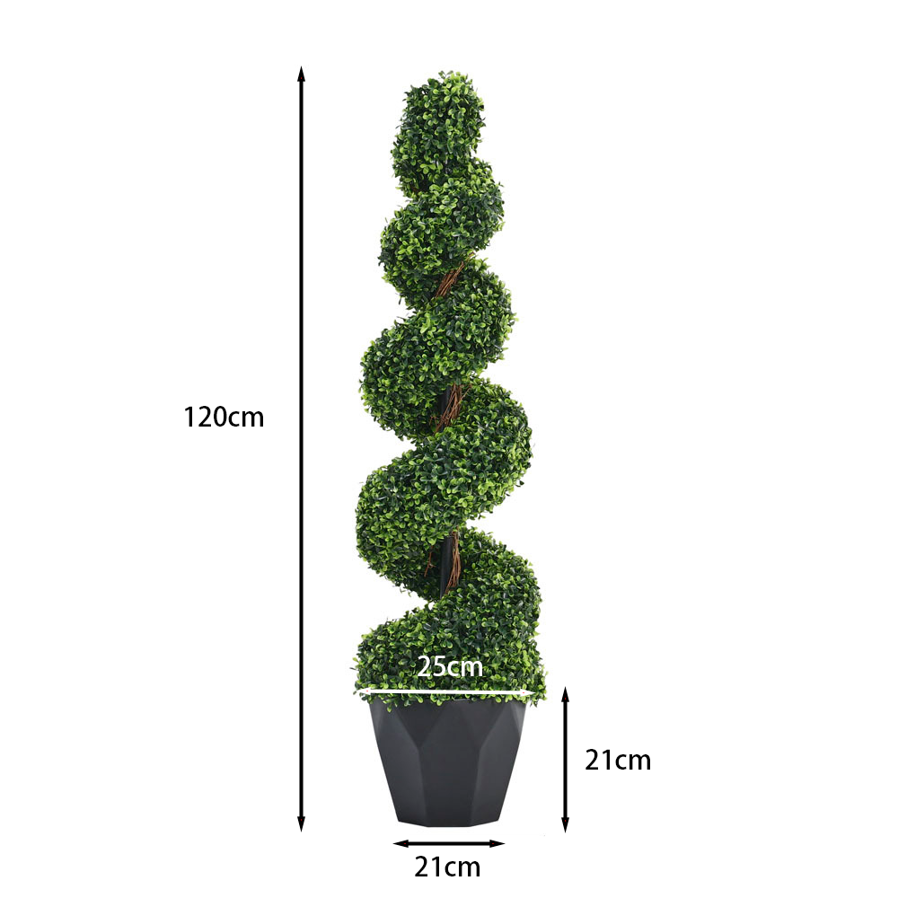 New 2 Pack Artificial Topiary Spiral Boxwood Tree Fake Plant