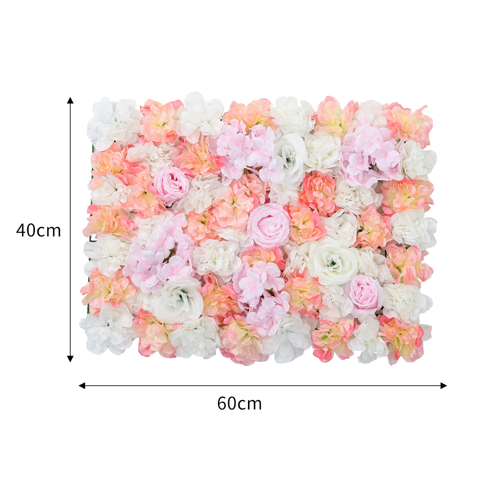 Artificial Pink Rose Flower Backdrop Wall Panel