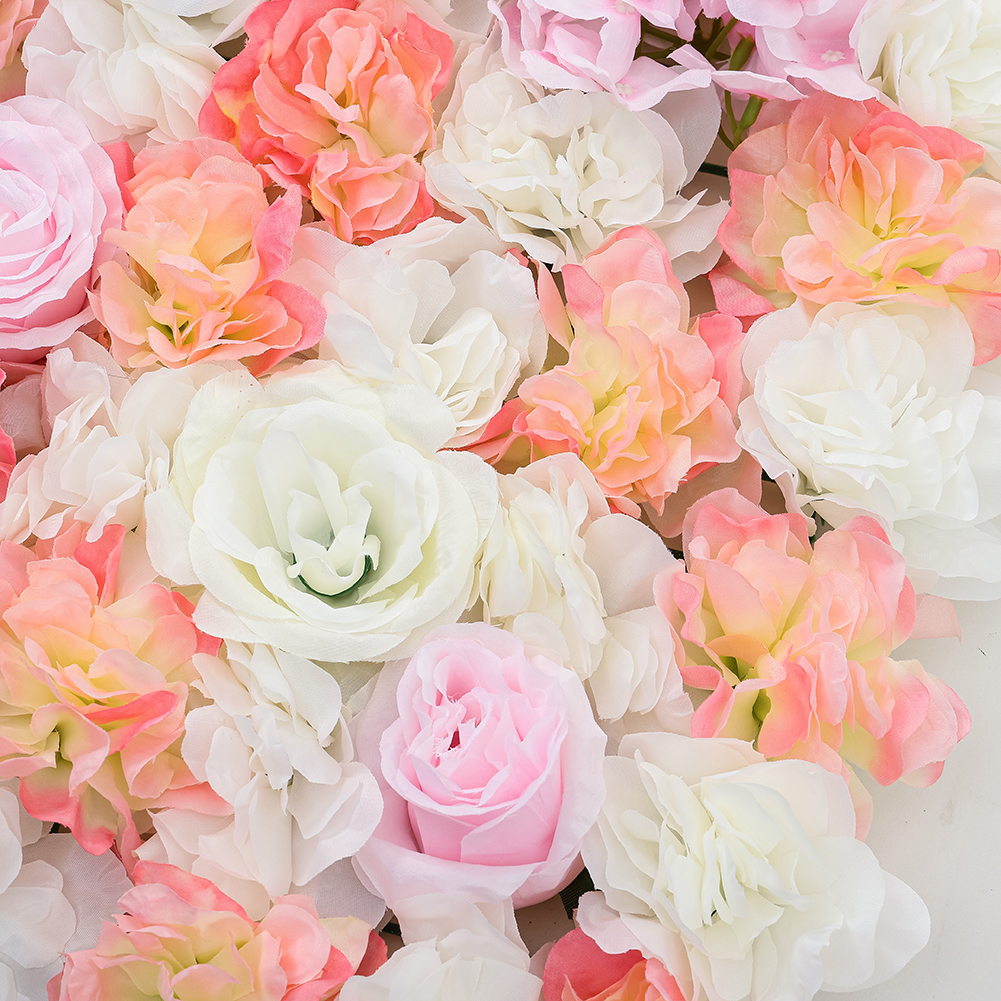 Artificial Pink Rose Flower Backdrop Wall Panel