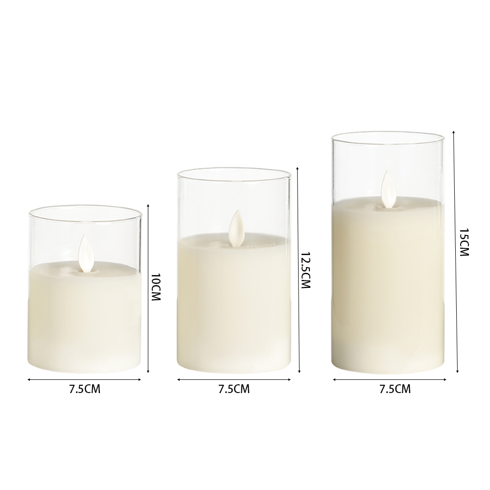 Set of 3 Battery Operated LED Candles with Remote