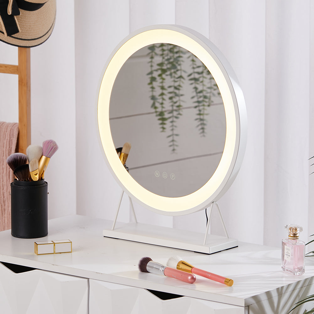 Contemporary Vanity Mirror with LED Lights with 3 Lighting Settings