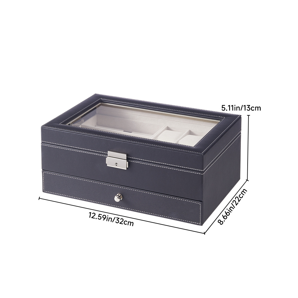 New Black Jewellery Storage Box with Transparent Lid