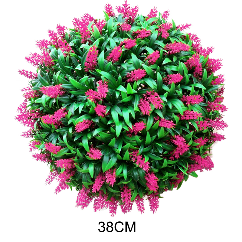New Artificial Lavender Grass Ball Hanging Ornament with Chain Pink Dia 38cm