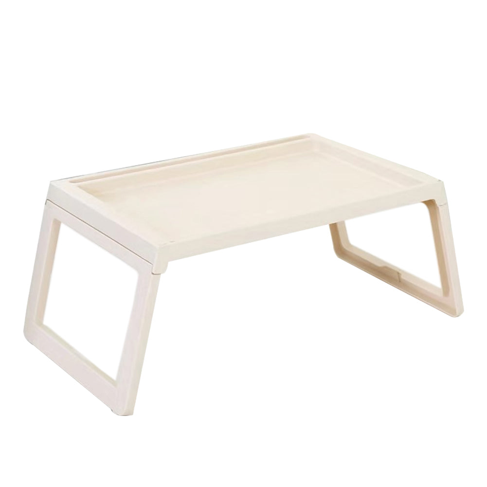 Plastic Folding Laptop Bed Desk Cream White