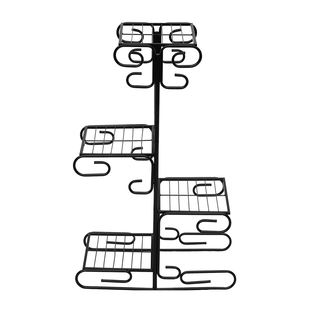 New European Black Metal Plant Pot Stand Tiered Flower Pot Display