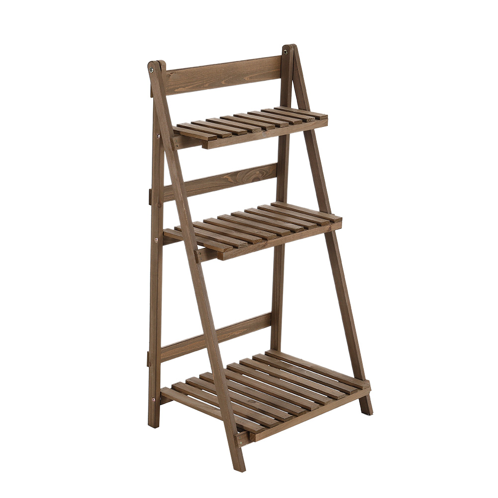 New 3 Tier Wooden Flower Stand Plant Display Shelf Storage Rack