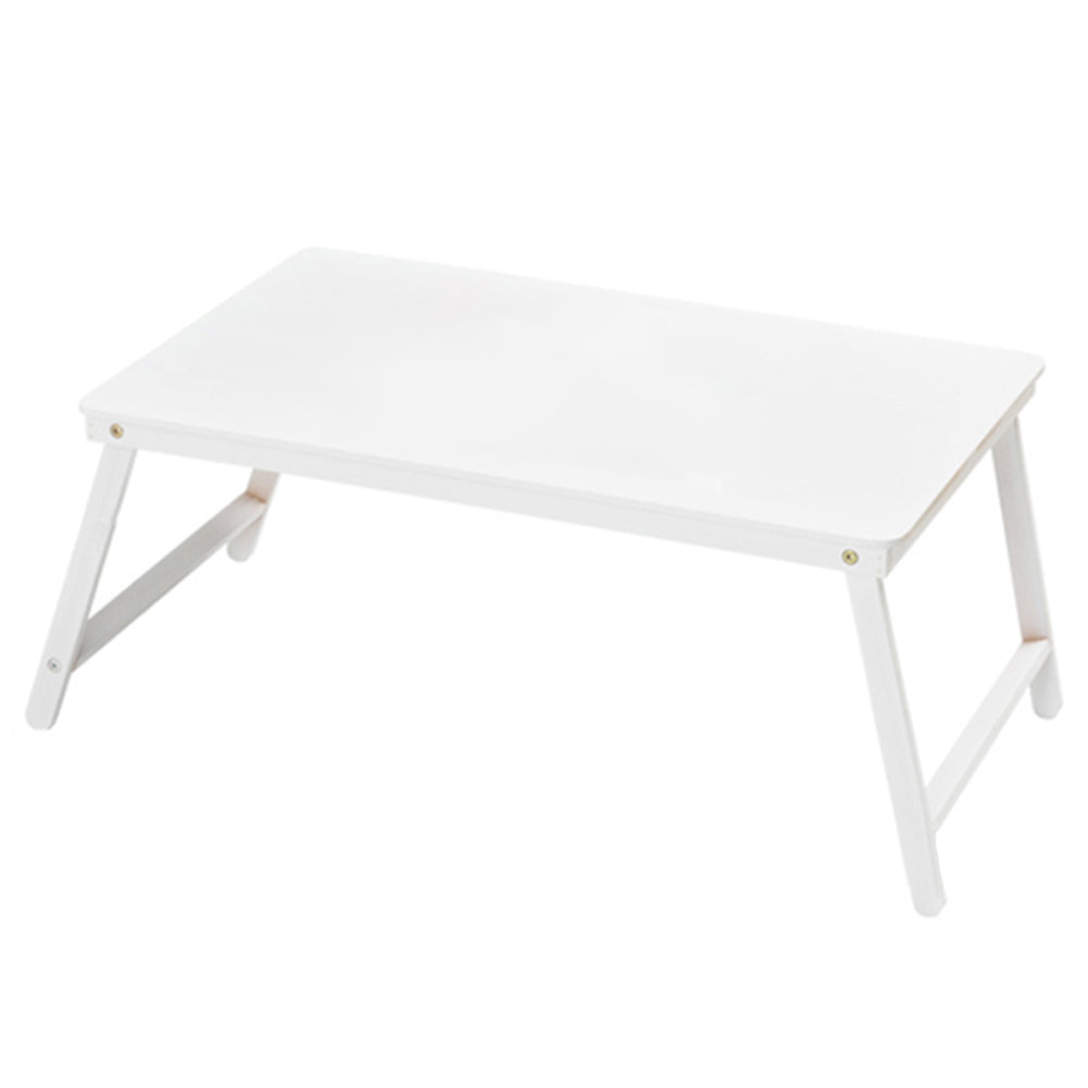 New White Portable Wooden Folding Bed Table for Laptop and Study