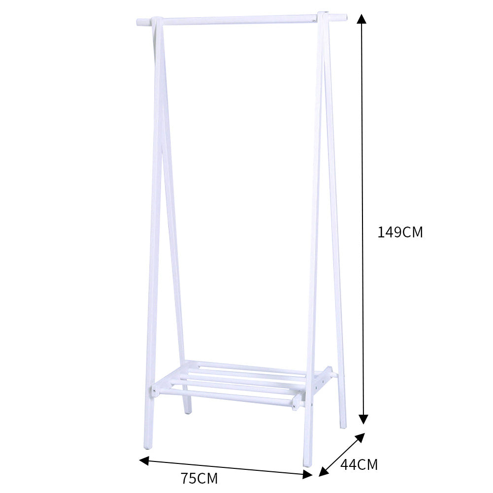 New Wooden Free Standing Clothes Rack for Entryway White
