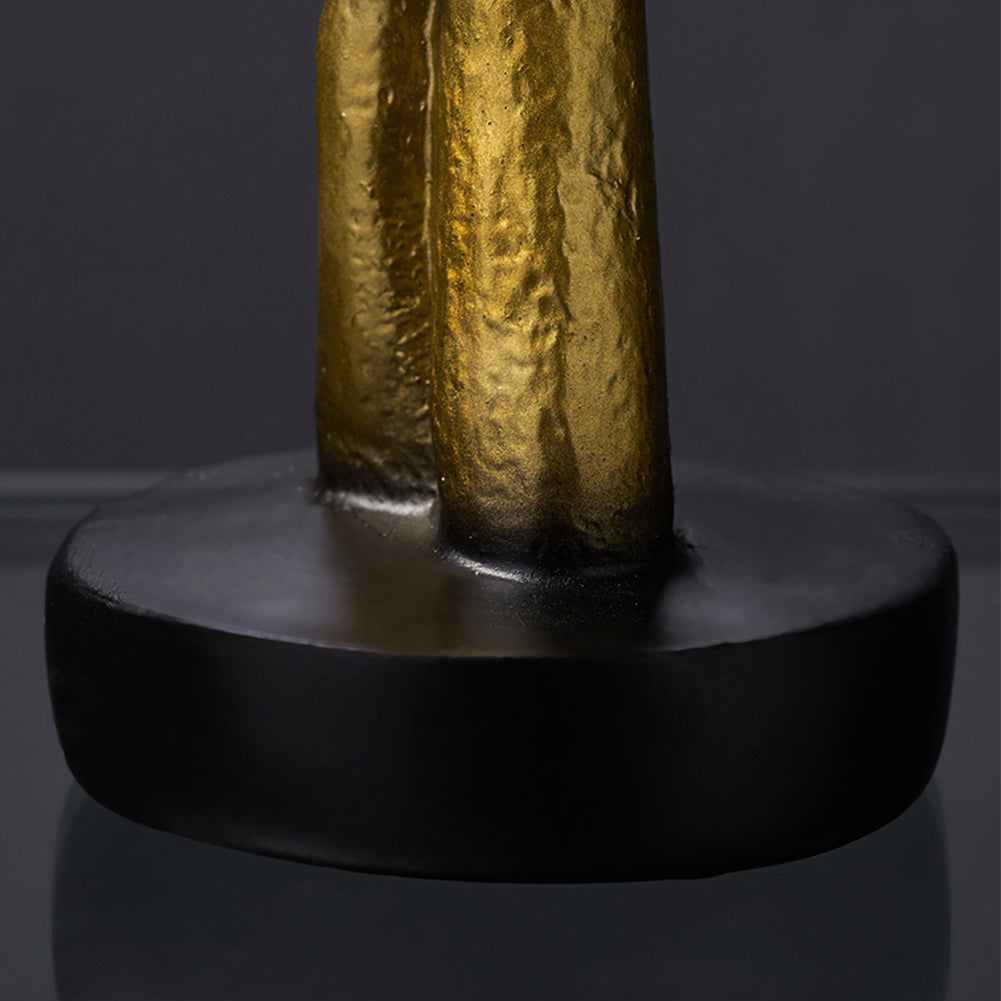 Abstract Resin Woman Face Statue 29cm Gold