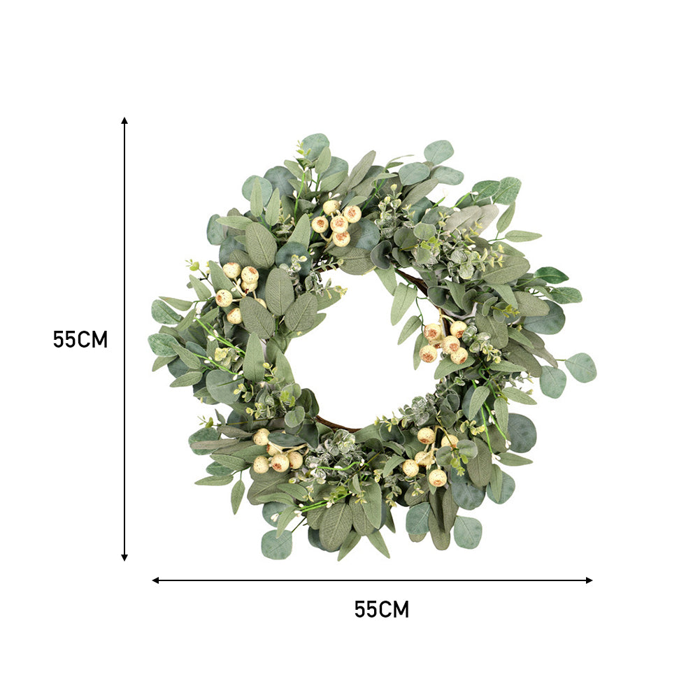 New Decorative Plant Eucalyptus Ginkgo Leaf Wreath 55cm Dia