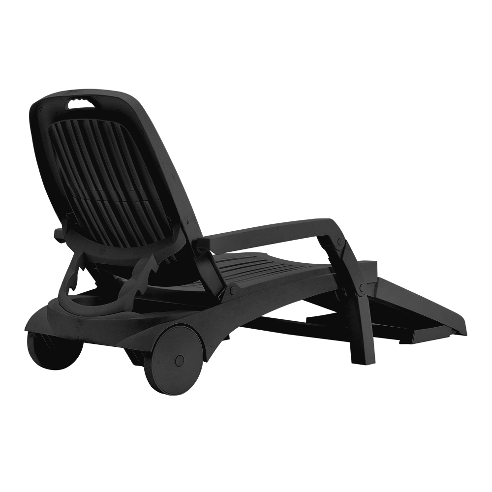 New Sun Lounger Outdoor Folding Lounge Chair Recliner with Wheels