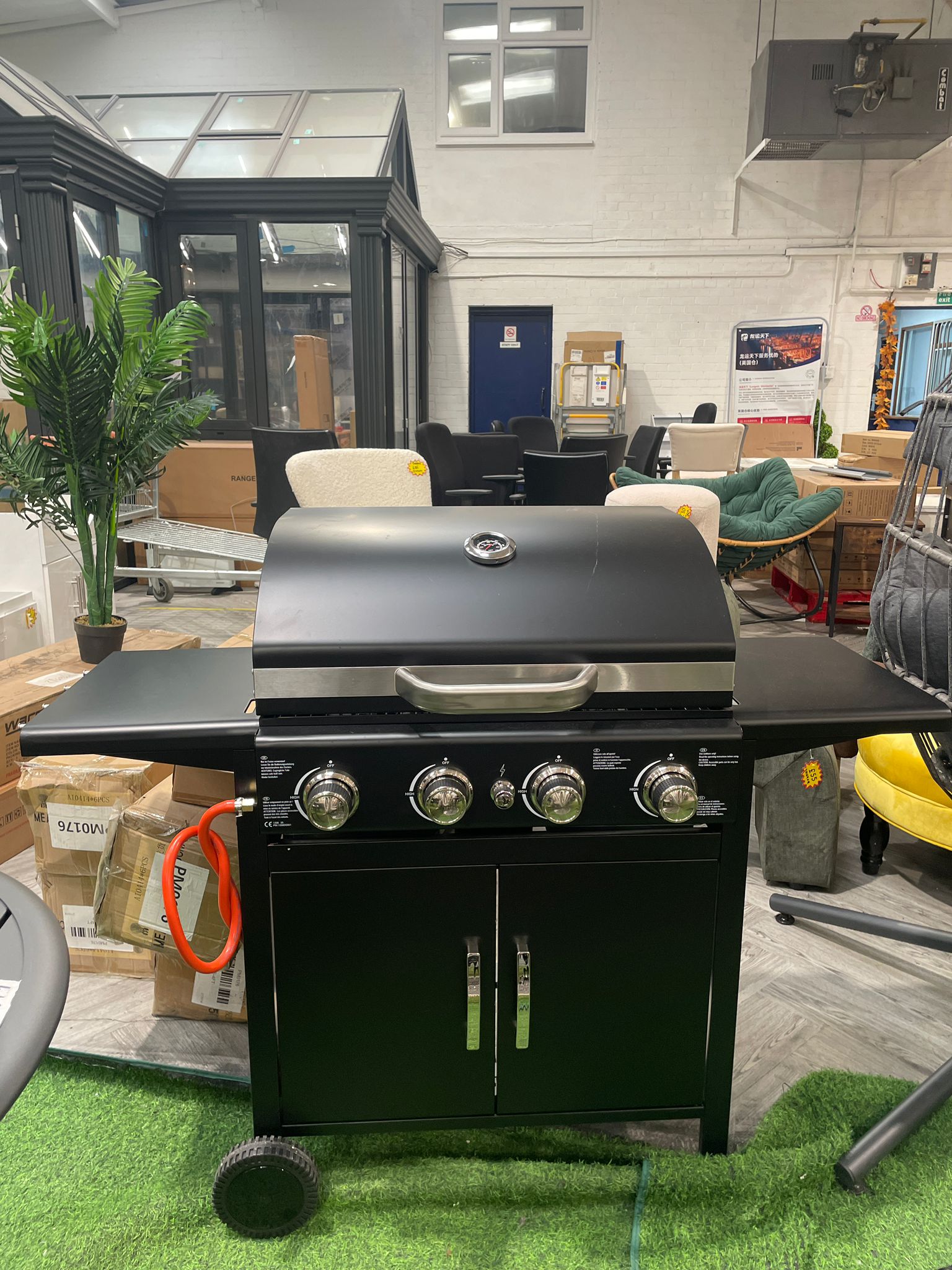 4 Burner Outdoor Gas Burner with Wheels