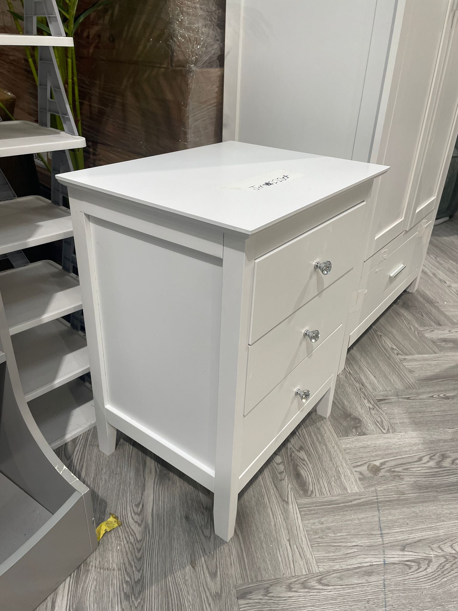 3 Drawers Vertical Storage Cabinet with Legs White