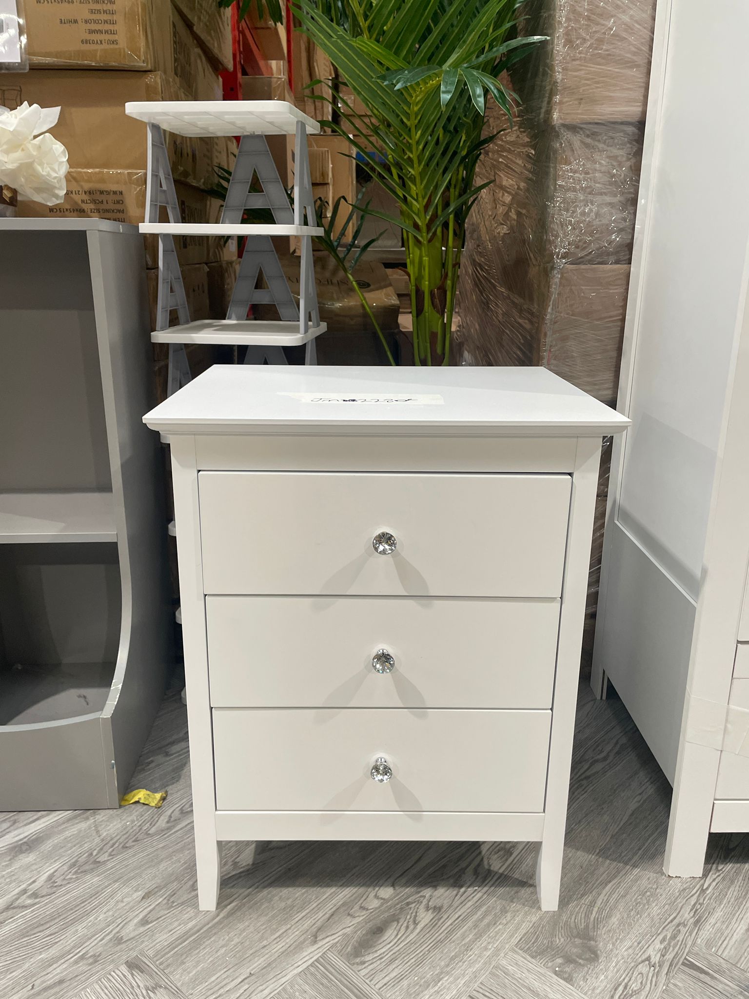 3 Drawers Vertical Storage Cabinet with Legs White